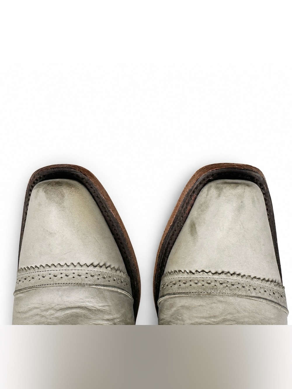 Lane Cahoots Western Booties Size 7.5 Light Teal Blue Leather Cutout Snip Toe - Picture 9 of 13